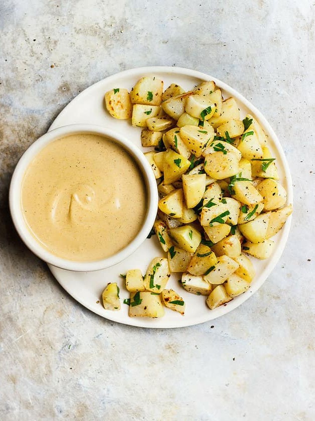 Crispy Kohlrabi with Creamy Onion Twist