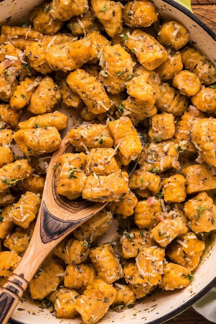 Sweet Potato Gnocchi with Garlic Cream Sauce