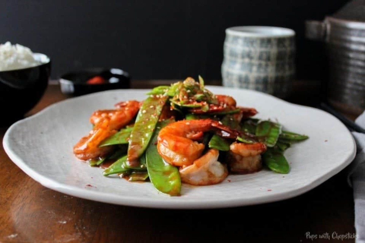 Spicy Shrimp Stir Fry with Snow Peas