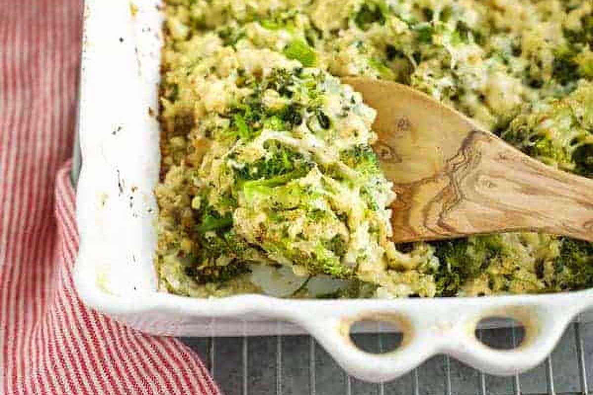 Creamy Keto Cauliflower & Broccoli Casserole