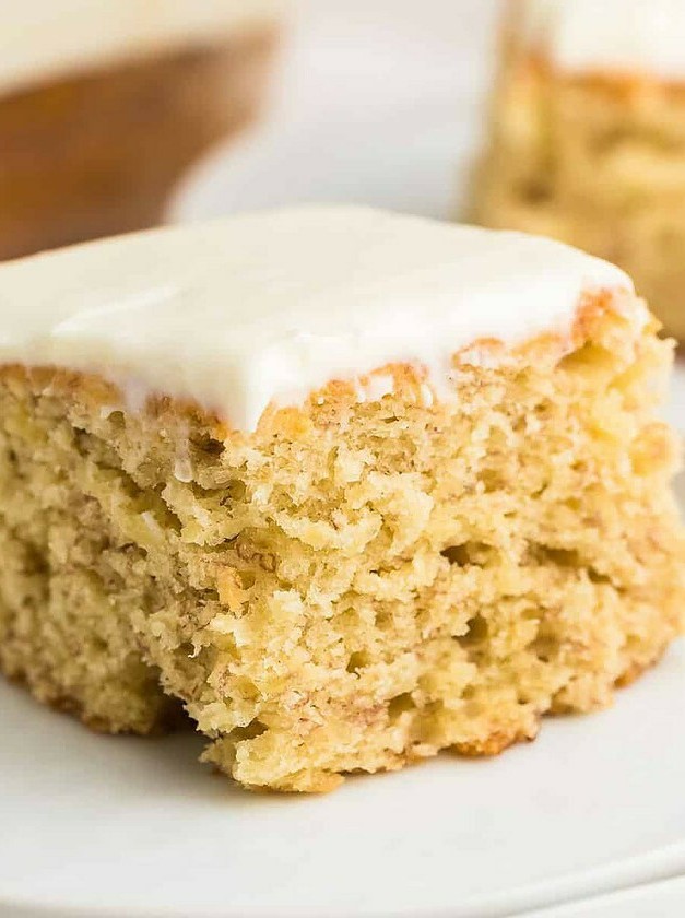 Moist Banana Dessert with Tangy Sour Cream Frosting