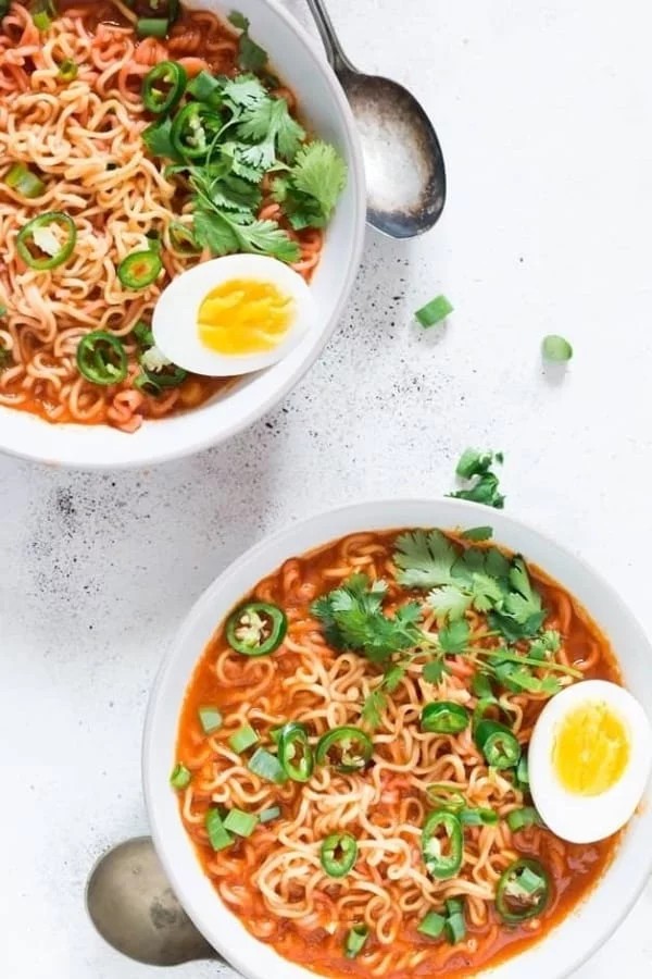 Sriracha Spiked Ramen Noodle Soup Delight