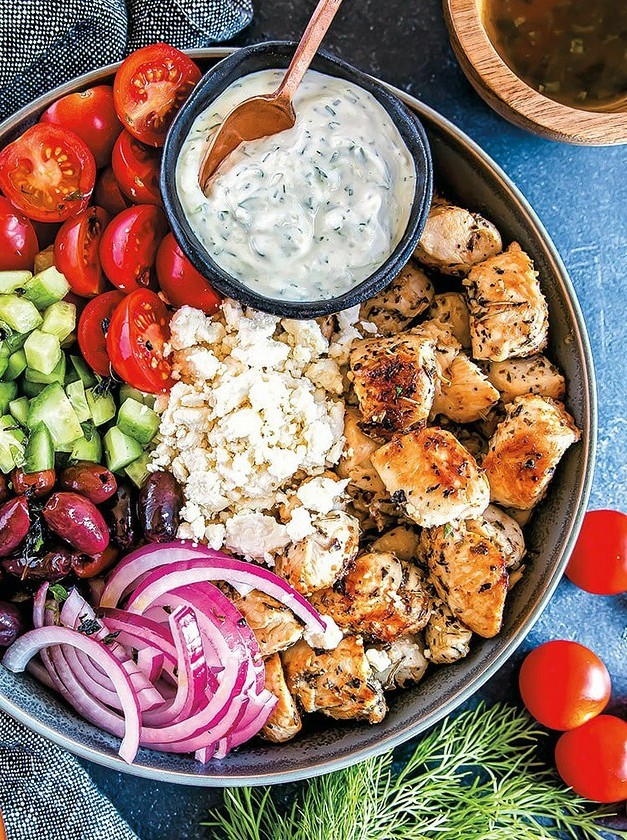 Greek Keto Chicken Salad Bowls
