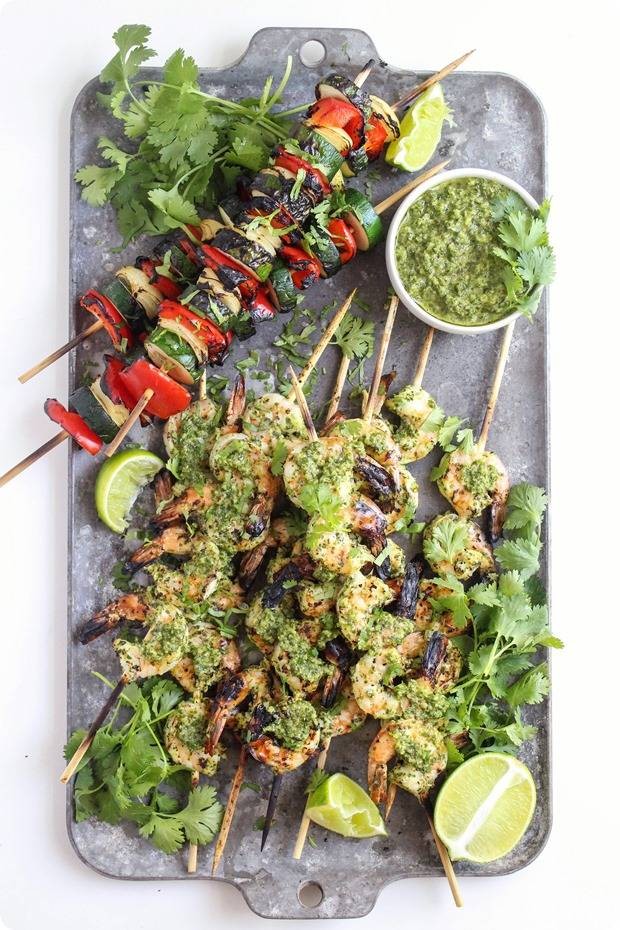 Shrimp Grill with Argentinian-Style Chimichurri Sauce