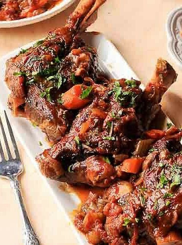 Slow Cooked Lamb Shanks in Dark Ale