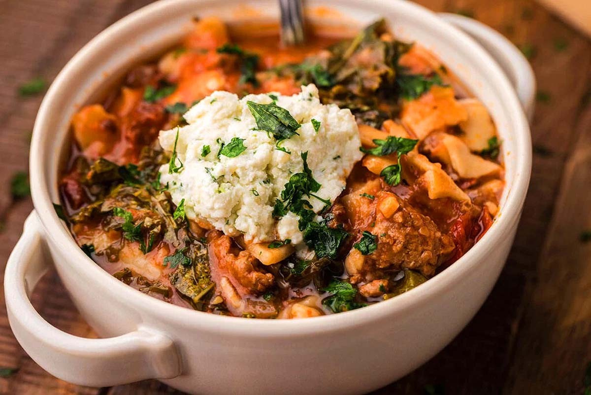Creamy Crockpot Lasagna-Inspired Soup