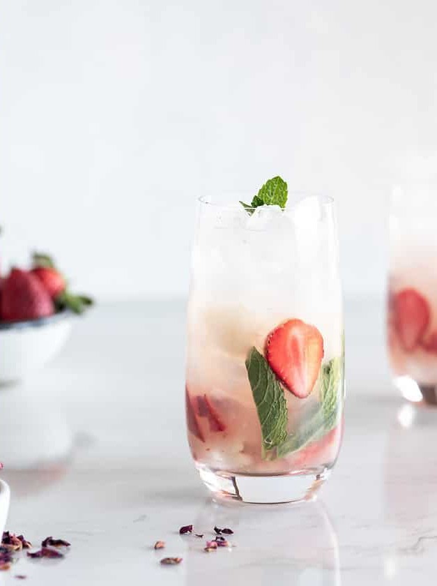 Lychee Rose Mojito with Strawberry Twist
