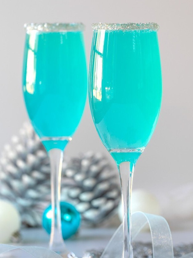 Blue Blissful Mimosa Cocktail