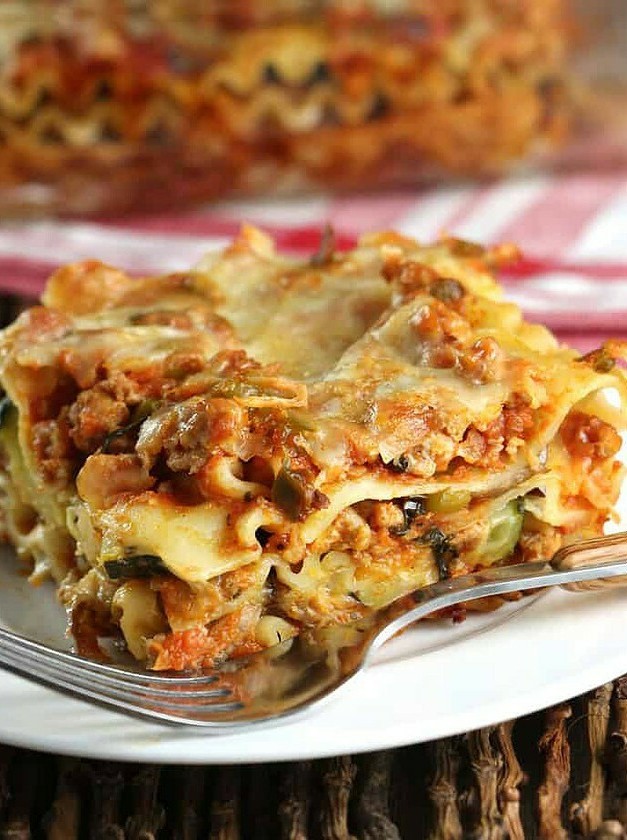 Turkey & Roasted Veggie Lasagna Delight