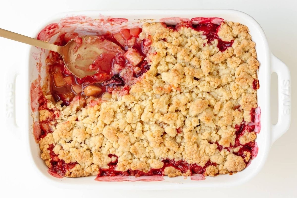 Plums and Apples in Crunchy Crumble