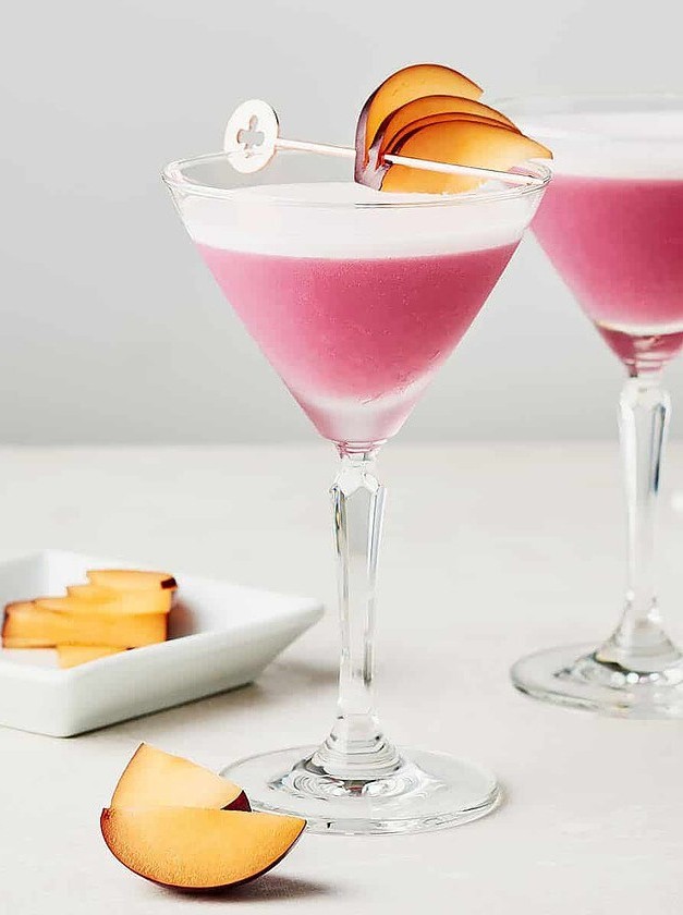 Gingered Plum Gin Fizz Cocktail