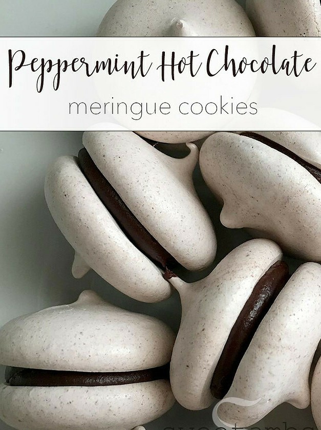 Hot Chocolate Peppermint Meringue Bites
