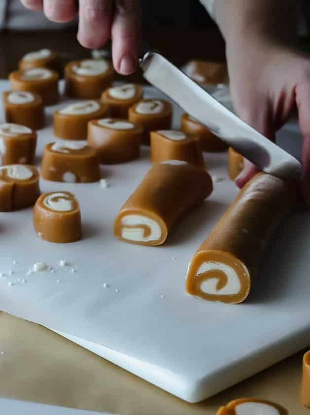 Soft Caramel Treats with Vanilla Cream