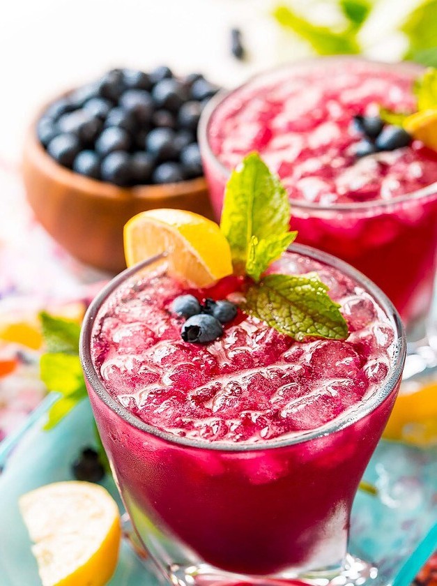 Summer Bourbon Smash with a Blueberry Twist