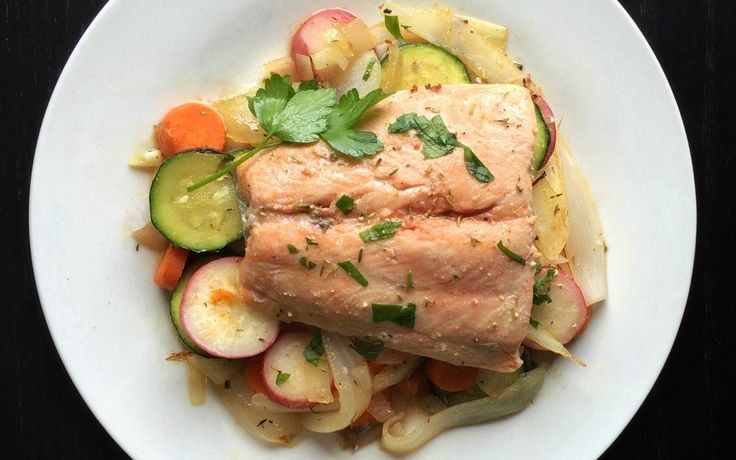 Herbed Salmon Delight With Fresh Vegetables