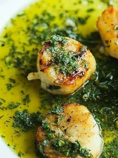 Scallops with Smoky Lemon Salsa Verde