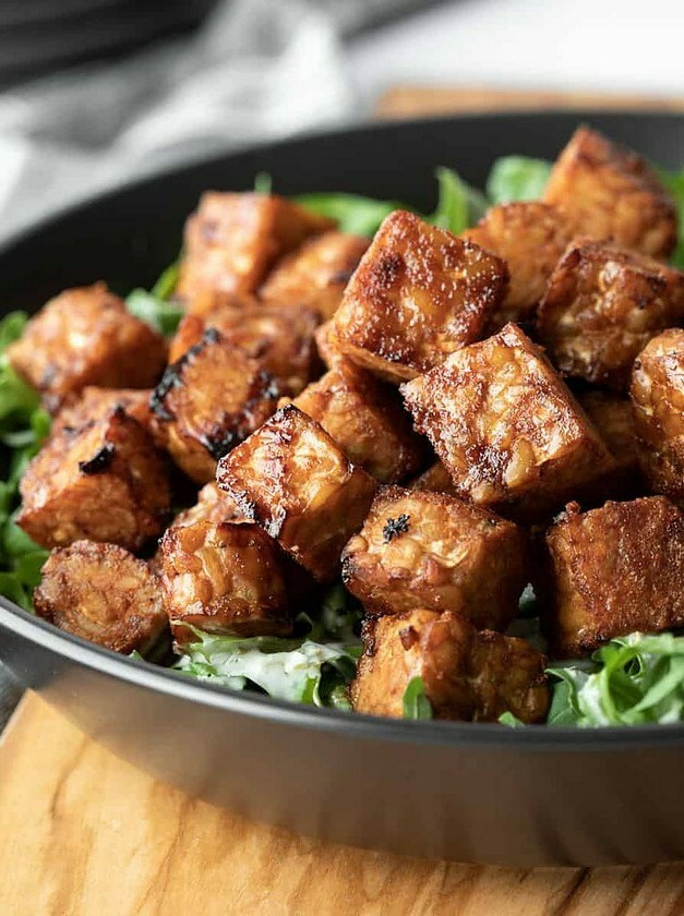 Maple Soy Glazed Air Fried Tempeh