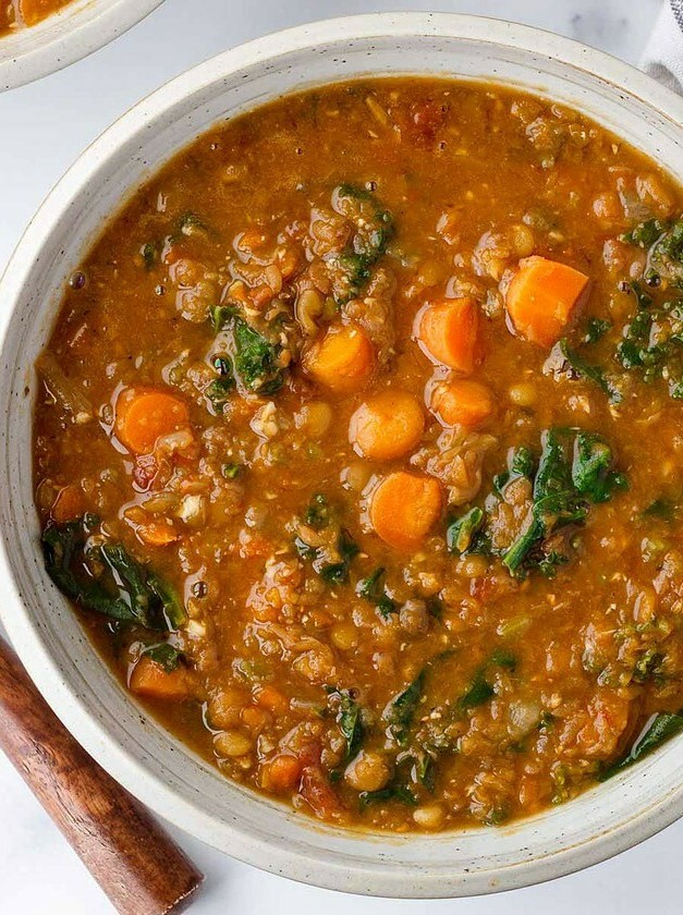 Warm Kale Lentil Soup Delights