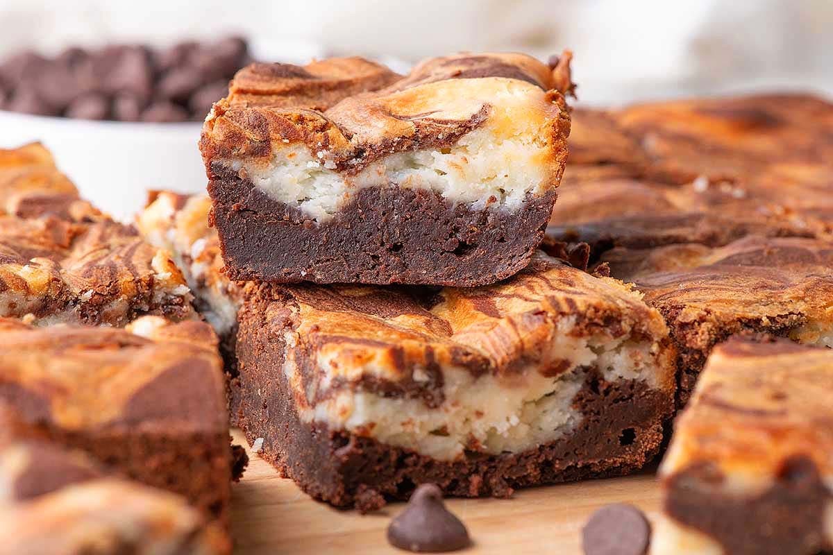 Cheesecake Swirled Fudge Brownies
