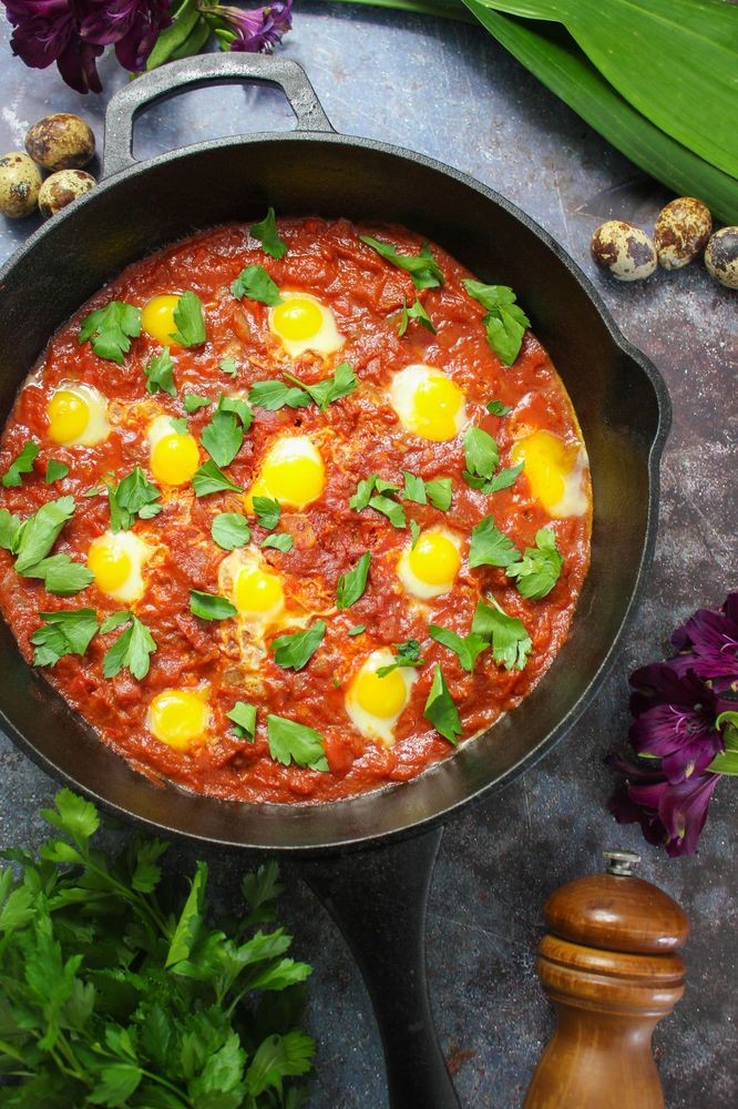 Spicy Shakshuka with Quail Egg Delight