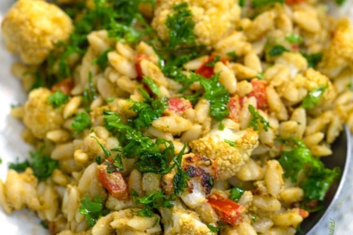 Warm Cauliflower Orzo Bowl Recipe