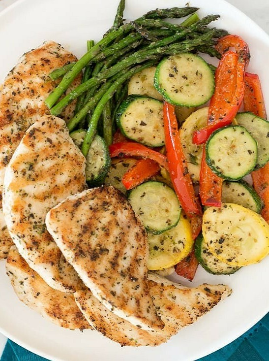 Garlic Herb Grilled Chicken & Roasted Veggies