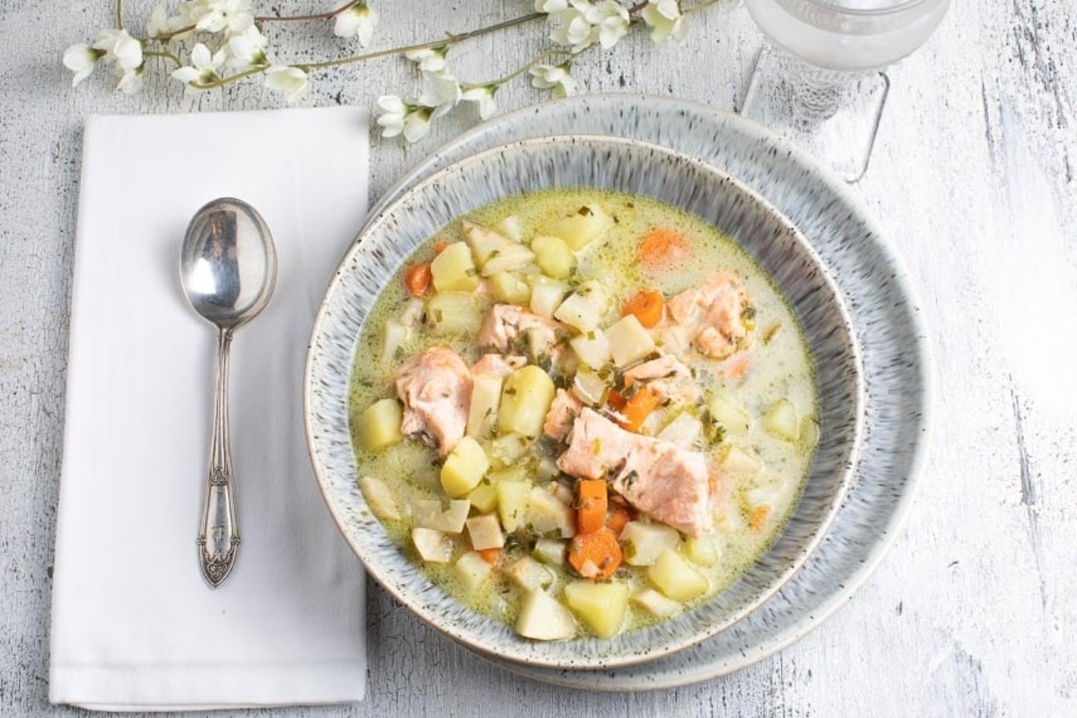 Salmon Chowder for Low FODMAP Diets
