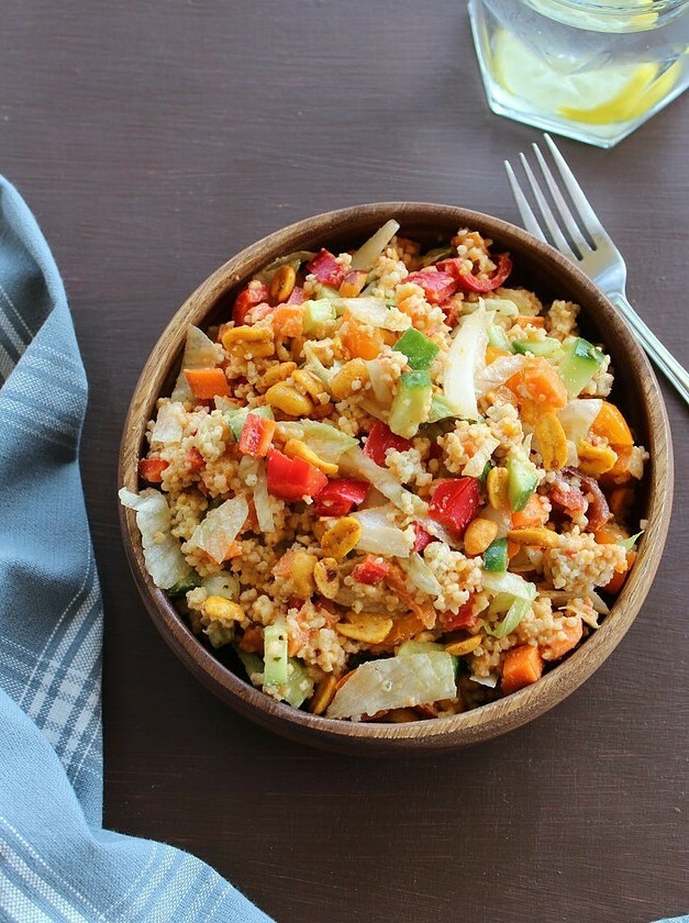 Millet Veggie Delight with Hummus Crunch