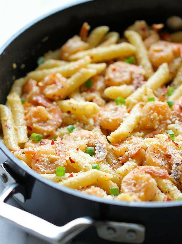 Shrimp Pasta with a Kick of Parmesan