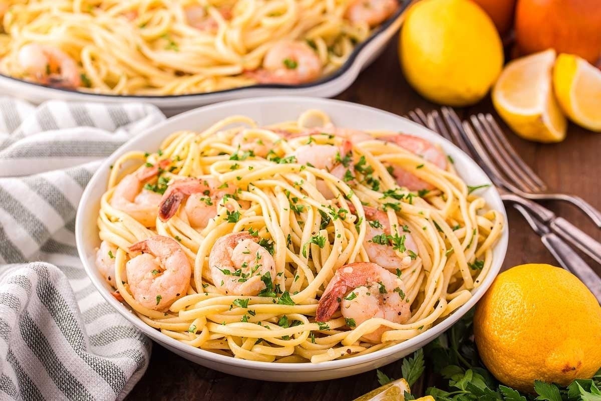 Lemon Garlic Shrimp Pasta
