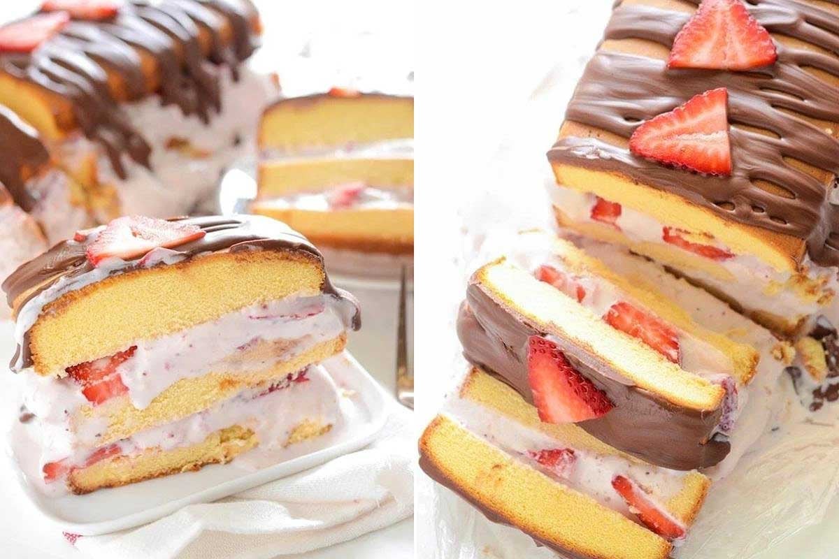 Sweet Strawberry Frozen Dessert Delight