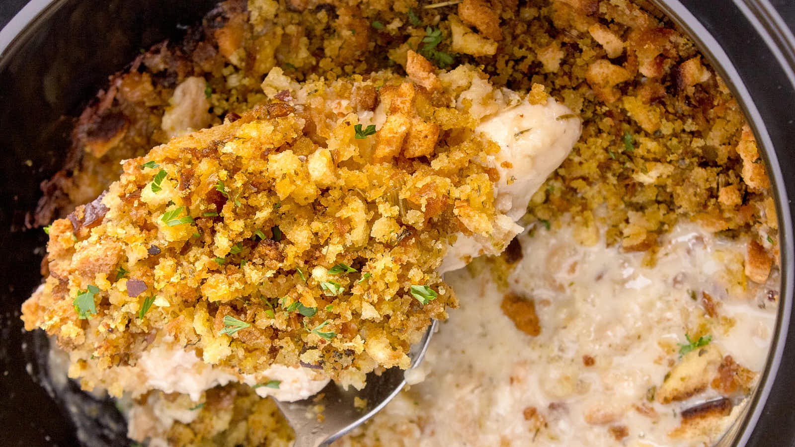 Comforting Crockpot Chicken & Stuffing Delight