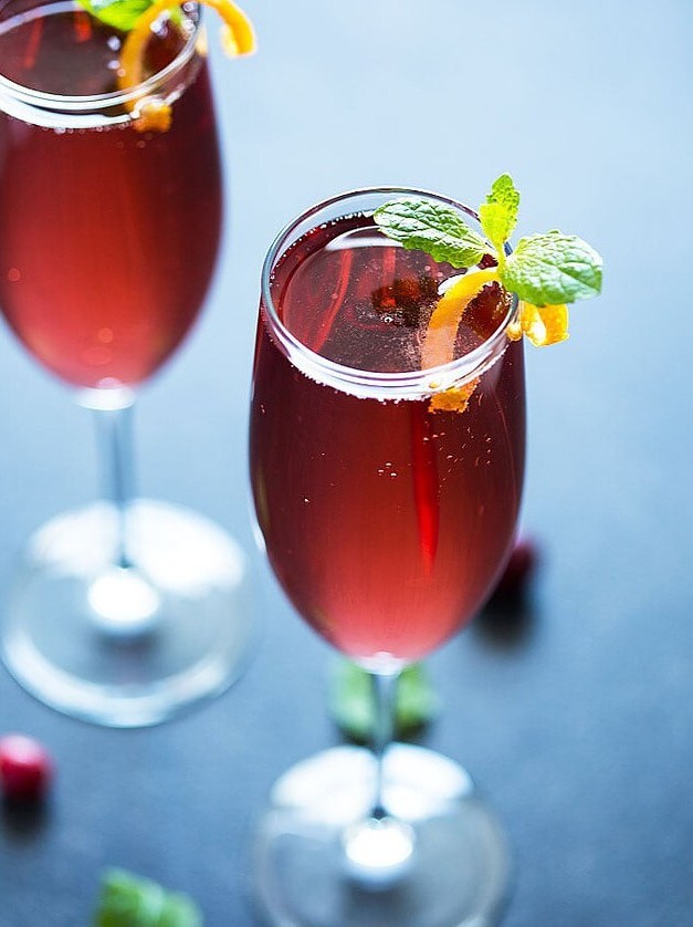 Festive Champagne Twist on Cosmopolitan