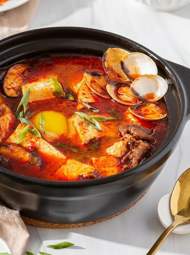 Spicy Korean Tofu Soup with Silky Texture