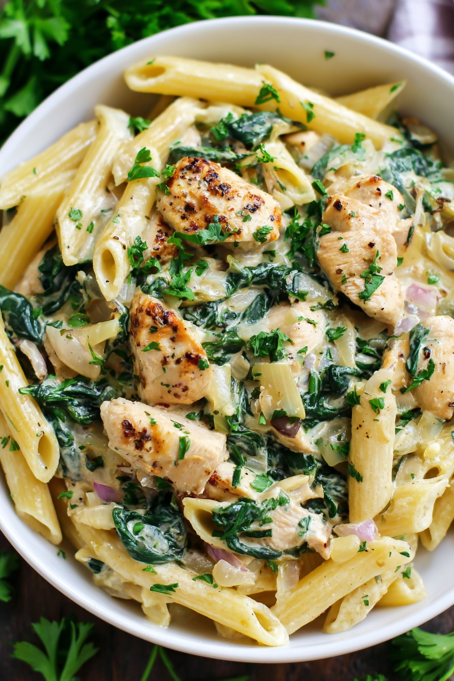 Chicken Spinach Pasta Recipe
