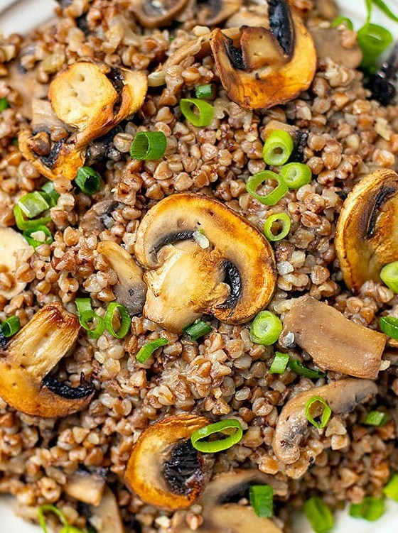 Quick Buckwheat with Sautéed Mushrooms
