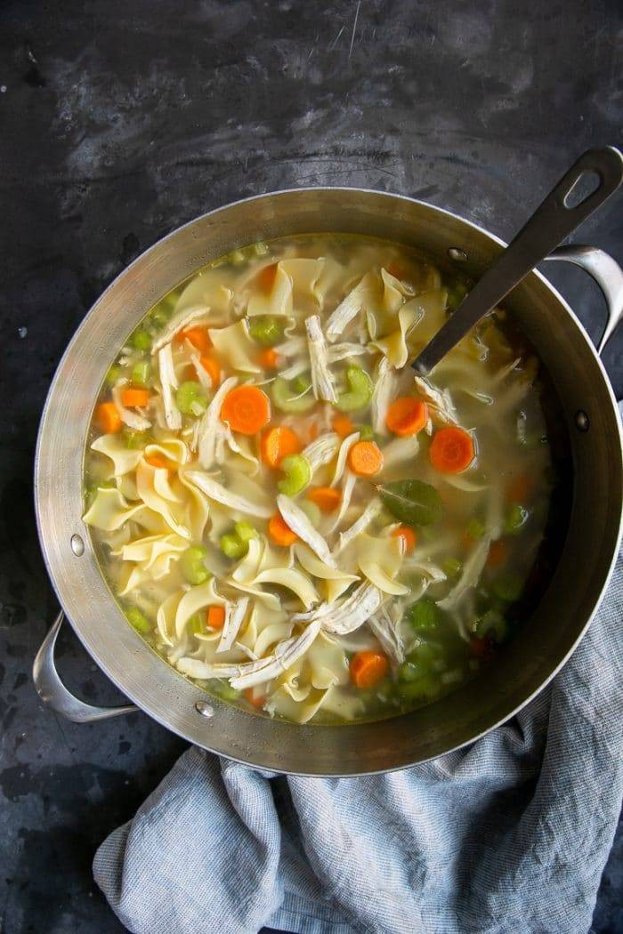 Comforting Chicken Broth Noodle Stew