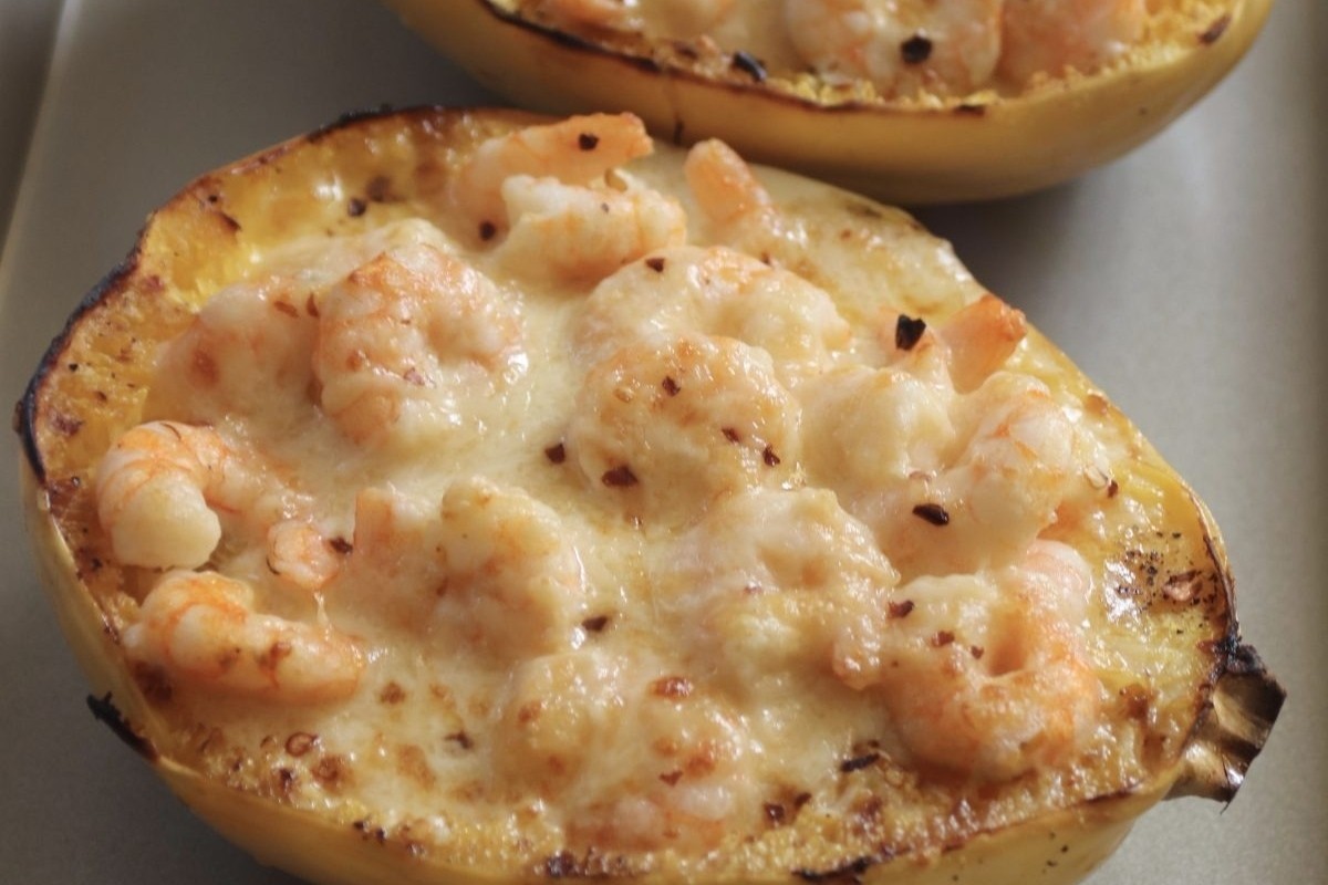 Low-Carb Keto Shrimp Alfredo Bake