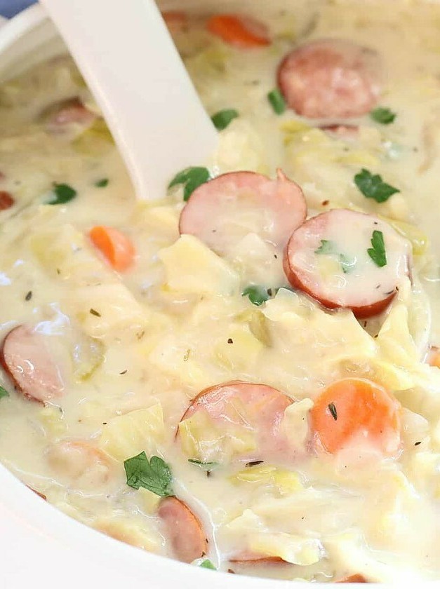 Creamy Kielbasa Cabbage Soup Delight