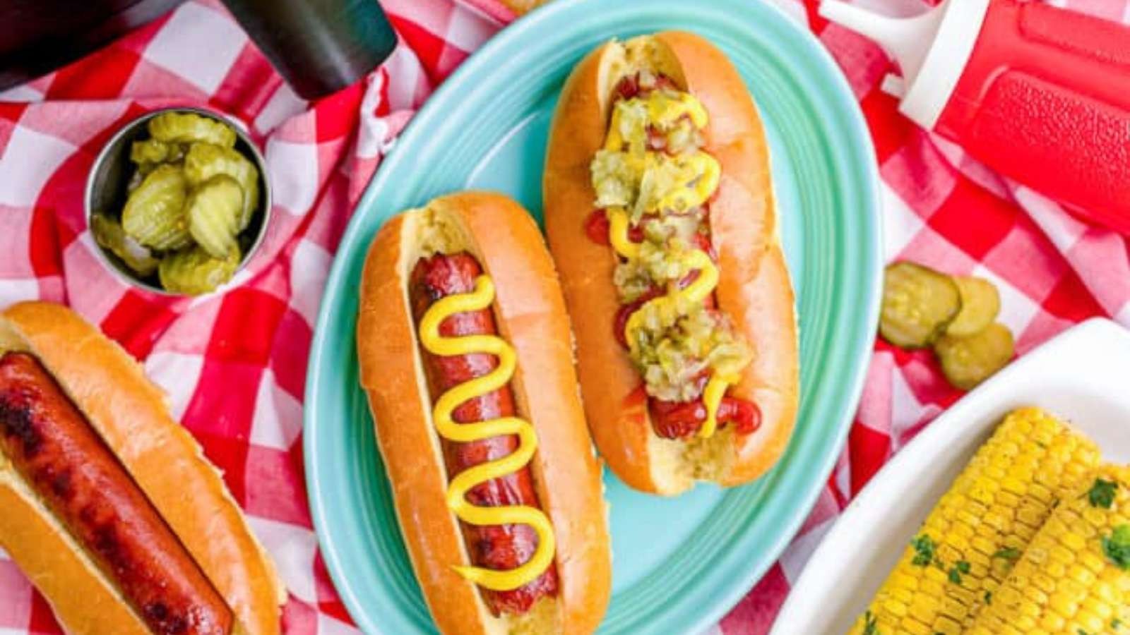 Juicy Rotisserie-Style Air Fried Hot Dogs