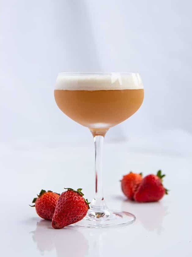 Strawberry Twist on Classic Amaretto Sour