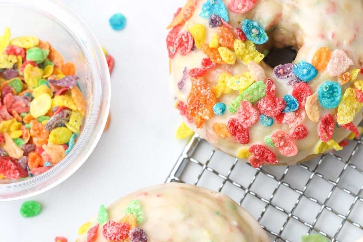 Fruity Cereal Treats in a Donut Form