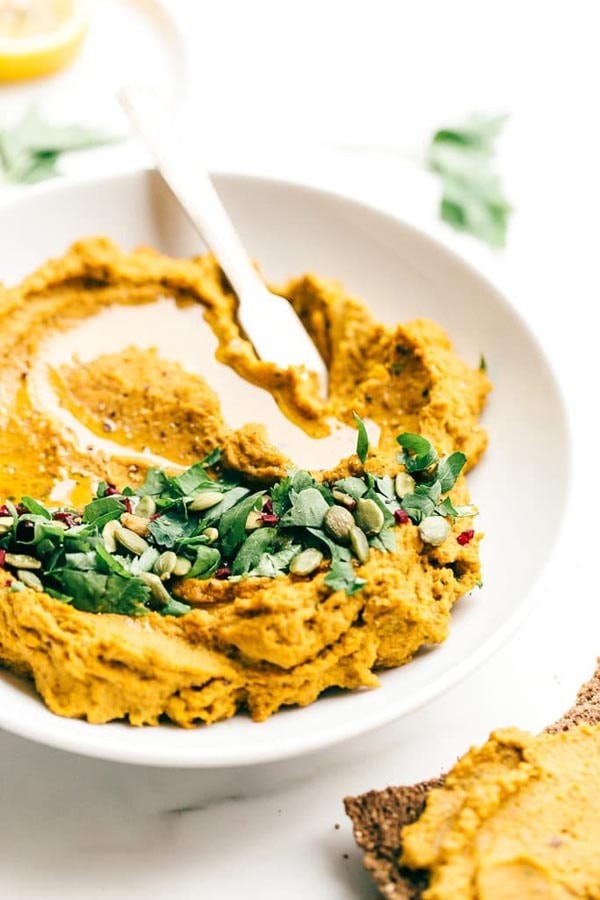 Roasted Carrot Lentil Walnut Hummus Delight