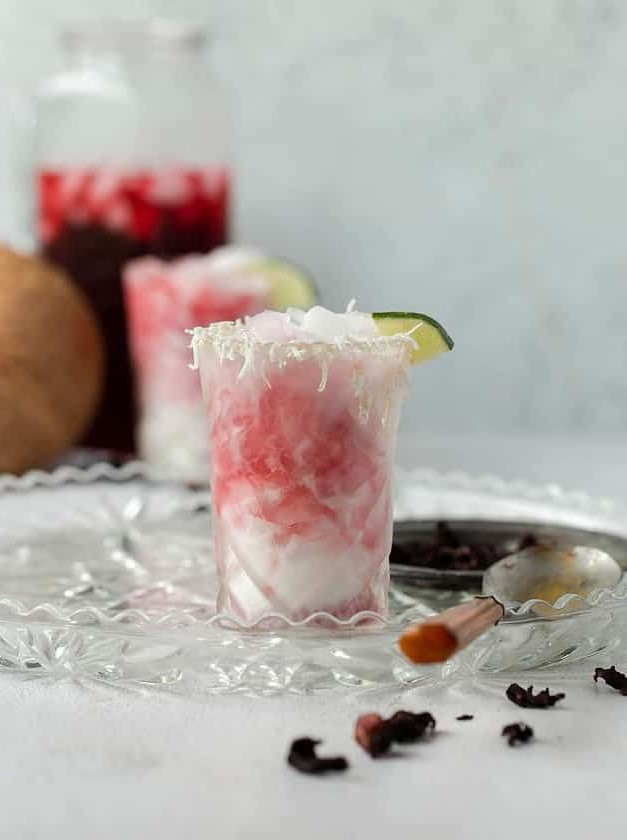 Tropical Coconut Rum Cooler with Hibiscus Twist