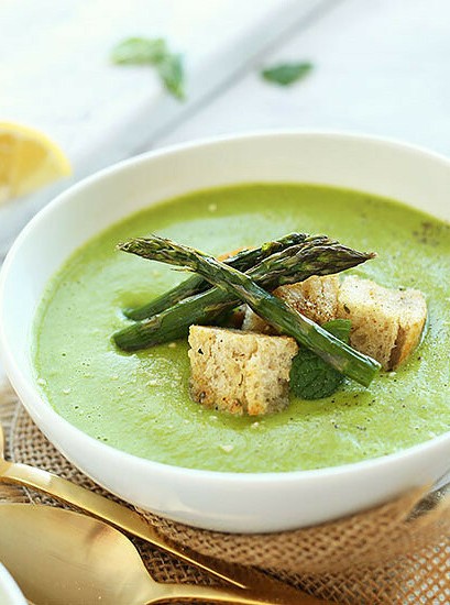 Springtime Asparagus and Pea Cream Soup