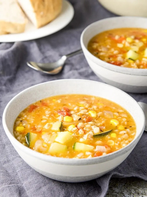 Summer Harvest Farro Soup Delight