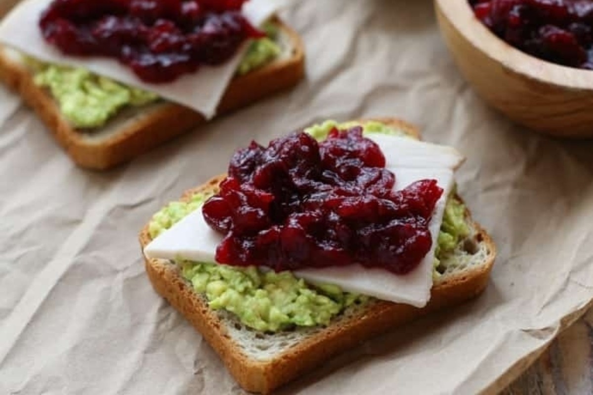 Turkey, Avocado, and Cranberry Toast Delight