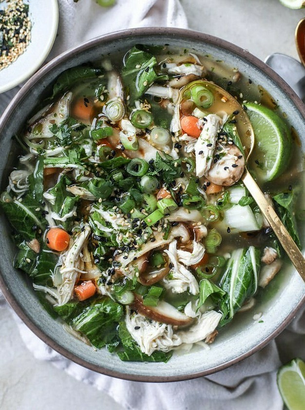 Springtime Chicken Soup with Asian Flair