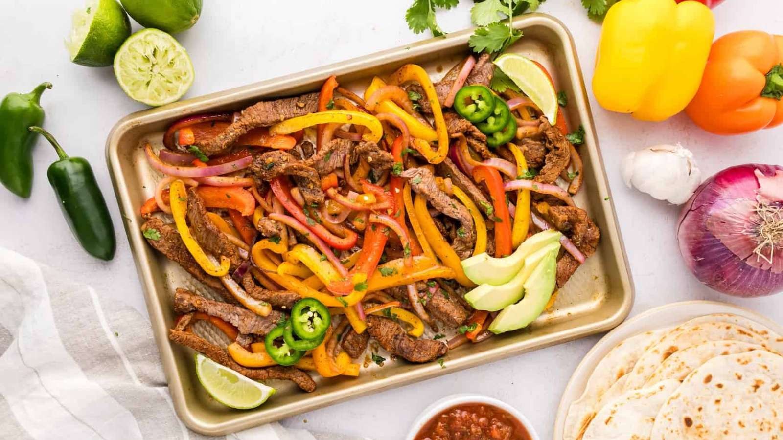 Quick Steak Fajita Meal on One Pan