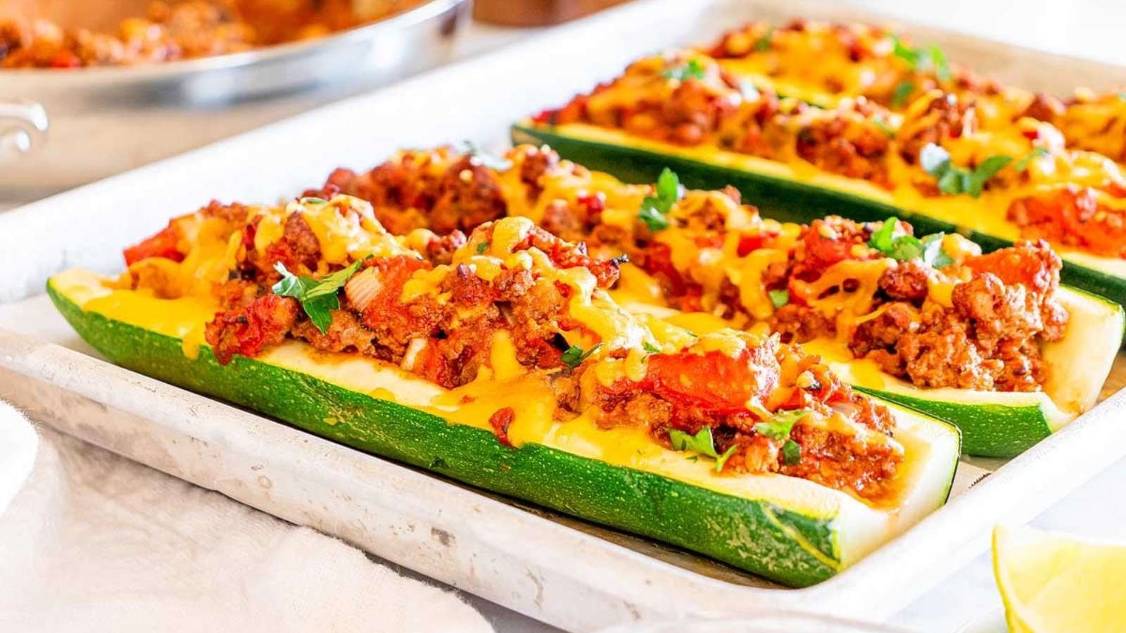Mexican Fiesta in a Zucchini Shell